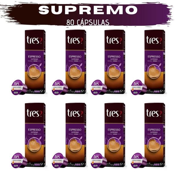 Cápsula de Café Três Corações - ESPRESSO SUPREMO - 80 Cápsulas - 8g