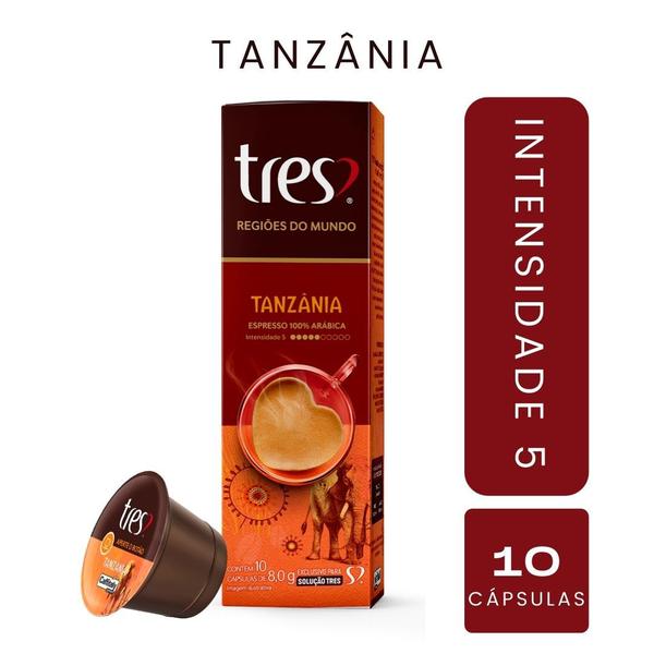 Cápsula de Café Três Corações - ESPRESSO TANZÂNIA - 10 Cápsulas - 80g