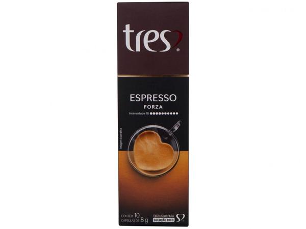 Cápsula TRES Café Espresso Forza - 3 Corações 10 Cápsulas