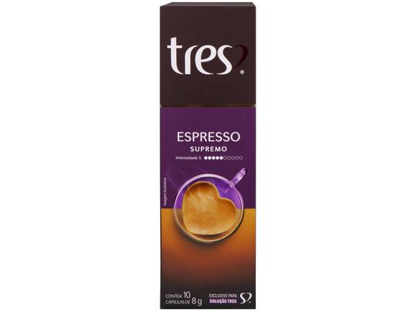 Cápsula TRES Café Espresso Supremo - 3 Corações 10 Cápsulas