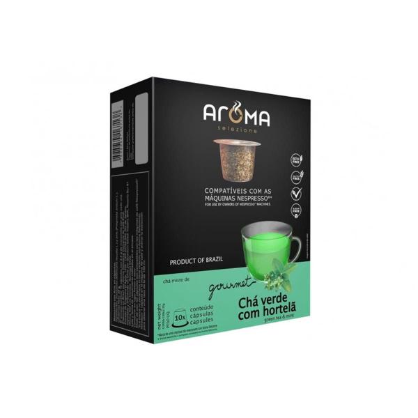 Cápsulas de Chá Aroma Selezione Chá Verde com Hortelã - 10 Unidades