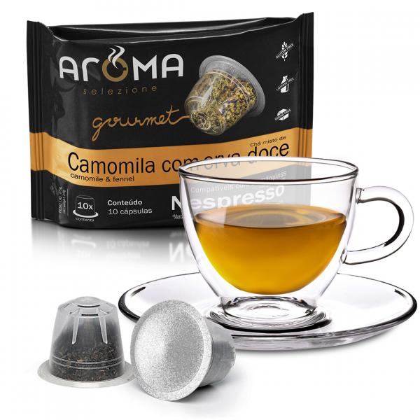 Cápsulas de Chá Camomila com Erva-Doce Aroma - Compatíveis com Nespresso - 10 Un. - Aroma Selezione