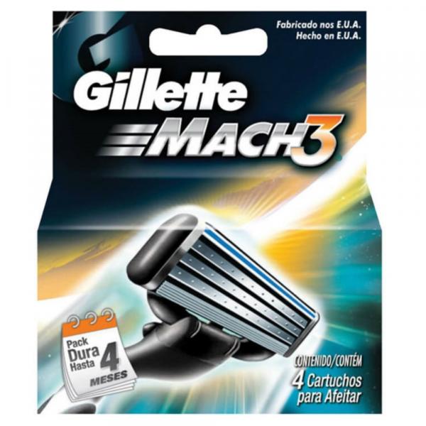 Carga Barbear Gillette Mach3 C/4 Mach3 Regular Unit - Gillette Mach 3