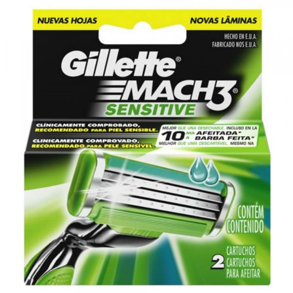 Carga Barbear Gillette Mach3 C/2 Mach3 Sensitive Unit - Gillette Mach 3