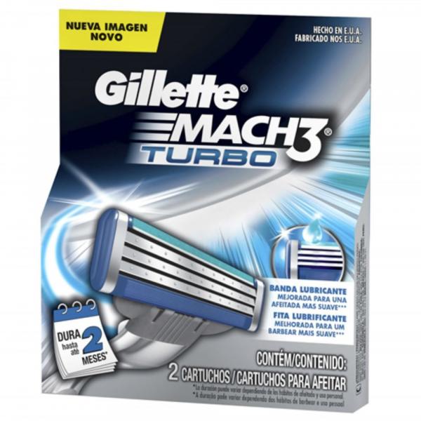 Carga Barbear Gillette Mach3 C/2 Mach3 Turbo Unit - Gillette Mach 3