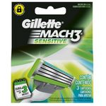 Carga Barbear Gillette Mach3 C/3 Sensitive