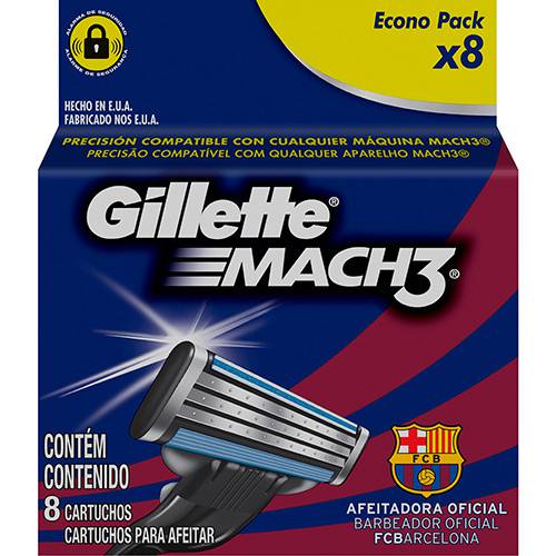 Carga Gillette Mach3 Barcelona com 8 Unidades