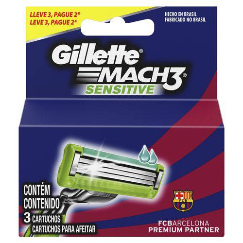 Carga Gillette Mach3 Sensitive Barcelona 3 Unidades