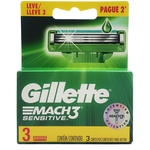 Carga Gillette Mach3 Sensitive C/ 3un L3p2