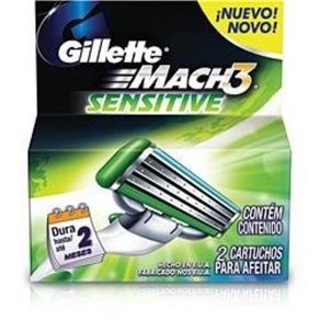 Carga Gillette Mach3 Sensitive C/ 2 Unidades