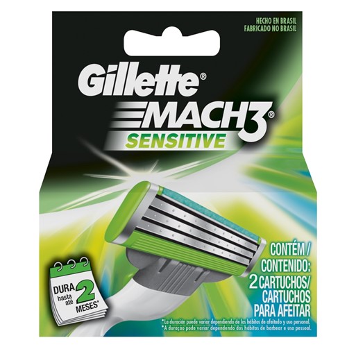 Carga Gillette Mach3 Sensitive - com 2