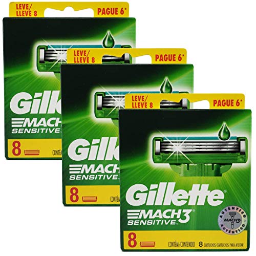 Carga Gillette Mach3 Sensitive com 24 Cartuchos