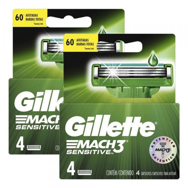 Carga Gillette Mach3 Sensitive com 4 Unidades