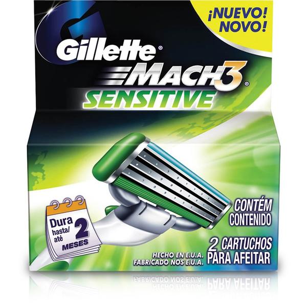 Carga Gillette Mach 3 Sensitive com 2 Unidades
