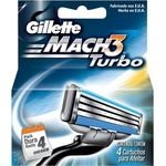 Carga Gillette Mach3 Turbo - 4 Unidades