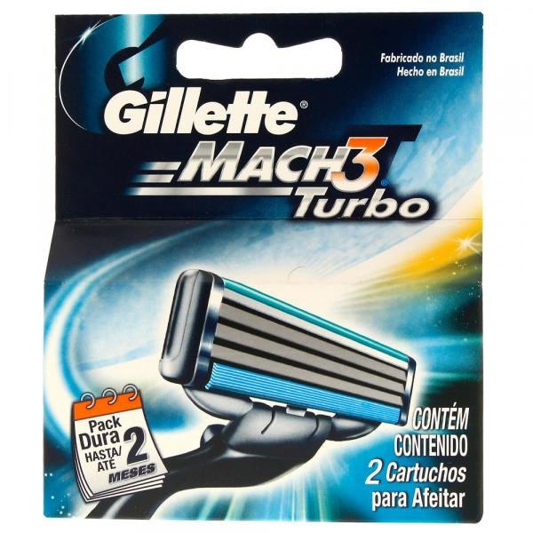 Carga Gillette Mach3 Turbo com 2 Unidades