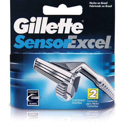 Carga Gillette Sensor Excel Azul com 2 Unidades
