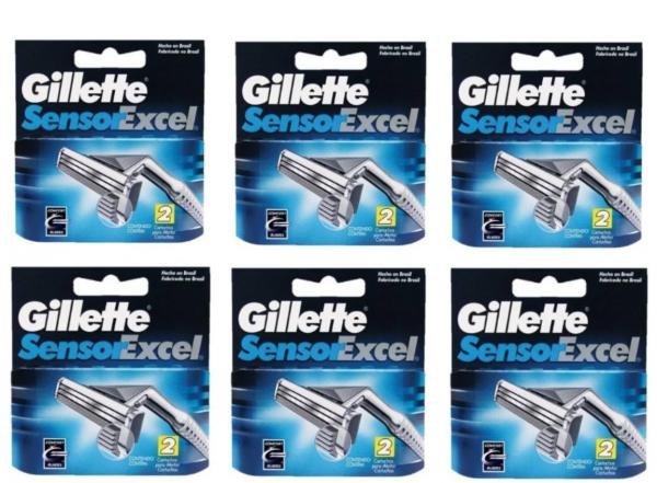 Carga Gillette Sensor Excel com 12 Cartuchos