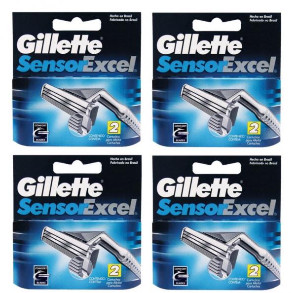 Carga Gillette Sensor Excel com 8 Cartuchos