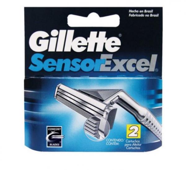 Carga Gillette Sensor Excel com 2 Cartuchos