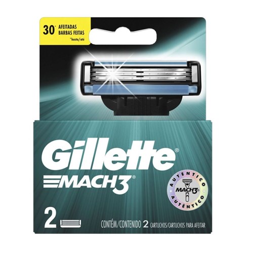 Carga para Aparelho de Barbear Gillette Mach 3 - 2 Unidades