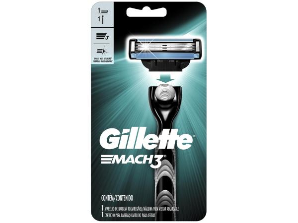 Carga para Aparelho de Barbear Gillette Mach3 - 8 Unidades + Aparelho de Barbear Gillette Mach3
