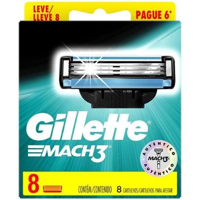 Carga para Aparelho de Barbear Gillette Mach3 8 Unidades