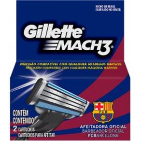 Carga para Aparelho de Barbear Gillette Mach3 Barcelona - 2 Unidades