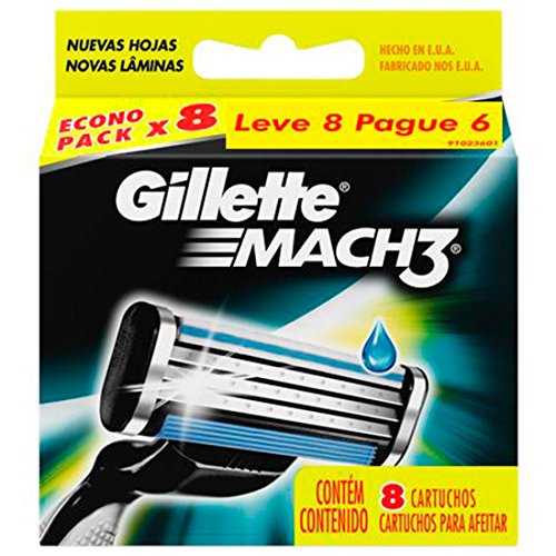 Carga para Aparelho de Barbear Gillette Mach3 - Leve 8 Pague 6, Gillette