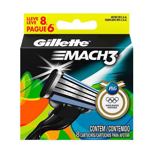 Carga para Aparelho de Barbear Gillette Mach3 Olimpíadas