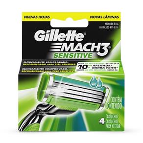 Carga para Aparelho de Barbear Gillette Mach3 Sensitive - 4un.