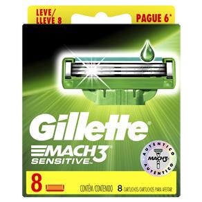 Carga para Aparelho de Barbear Gillette Mach3 Sensitive - 8 Unidades