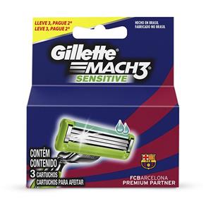 Carga para Aparelho de Barbear Gillette Mach3 Sensitive Edição Barcelona - Leve 3 Pague 2