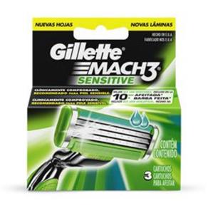Carga para Aparelho de Barbear Gillette Mach3 Sensitive - 3un.