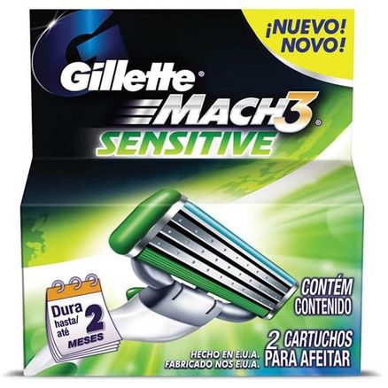 Carga para Aparelho de Barbear Gillette Mach3 Sensitive 2 Unidades