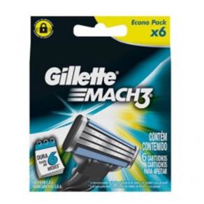 Carga para Aparelho de Barbear Gillette Mach3 Turbo - 6 Unidades