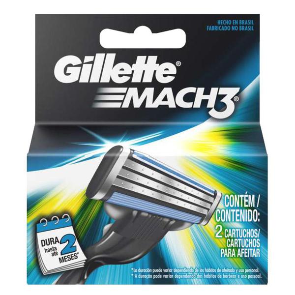 Carga para Aparelho de Barbear Gillette Mach3 - 2 Unidades