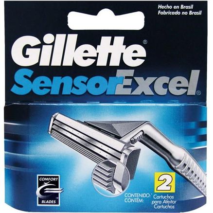 Carga para Aparelho de Barbear Gillette Sensor Excel 2 Unidades