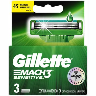 Carga para Aparelho de Barbear Mach3 Sensitive Gillette 3 Un