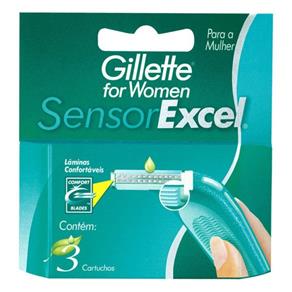 Carga para Aparelho de Depilar Gillette For Women Sensor Excel - 3un.