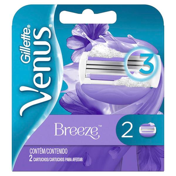 Carga para Aparelho de Depilar Gillette Venus Breeze com 2 Unidades