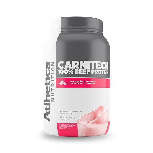 Carnitech 100 Beef Protein 900g Morango - Atlhetica Nutrition