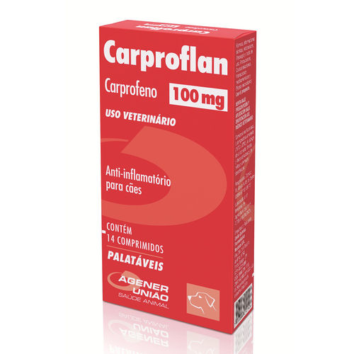 Carproflan 100 Mg Anti-inflamatório para Cães Agener 14 Comprimidos