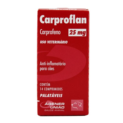 Carproflan 25mg 14 Comprimidos Agener Anti-Inflamatório Cães e Gatos
