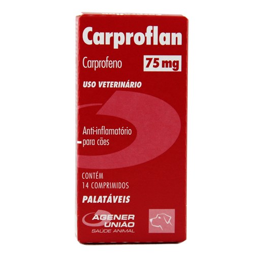 Carproflan 75mg 14 Comprimidos Agener Anti-Inflamatório Cães e Gatos