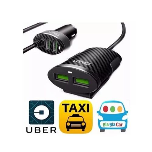 Tudo sobre 'Carregador Cabo Veicular Carro Turbo 4 Portas Usb 5.1 Amp 25w Uber Taxi'