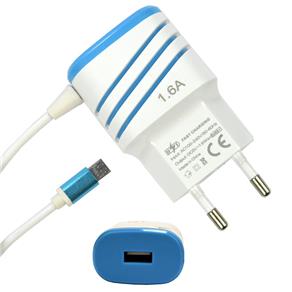 Carregador de Celular Universal Parede 1 USB Bivolt 1.6A Azul CBRN05239