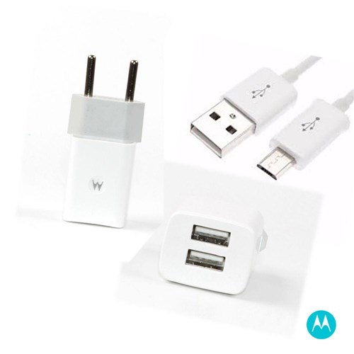 Carregador De Parede Motorola Usb Duplo - Branco