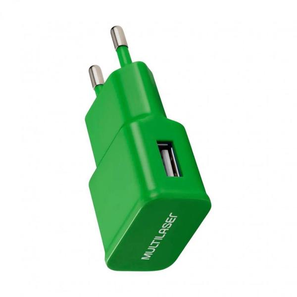 Carregador de Parede Smartogo USB Bivolt Verde - CB080V - Multilaser