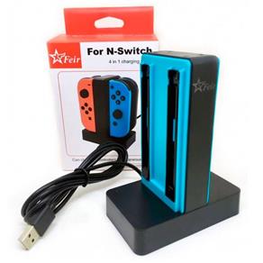 Carregador e Base com Led para 4 Controles Joy-Con para Nintendo Switch FEIR FR-804
